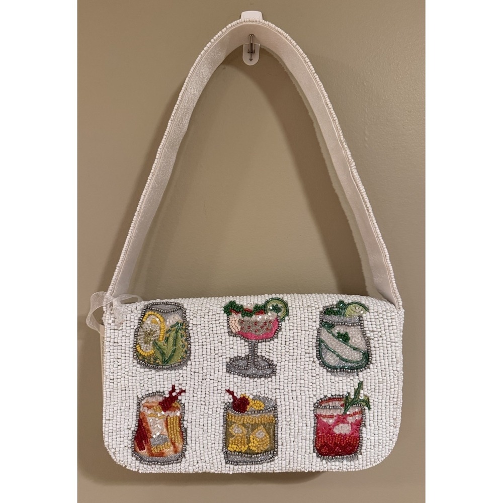 Cocktails Bar Drinks Margarita Handcrafted In India Beaded Shoulder Bag Viral
